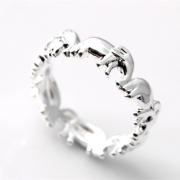 Elephant Band Ethnic Crafted Silver Ring - Picture 6 of 6